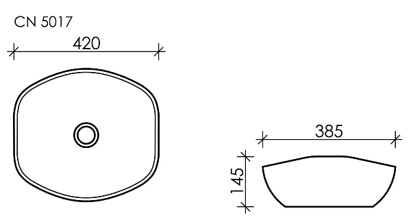 Накладная раковина Ceramica Nova Element CN5017, 42 см