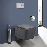 Унитаз подвесной Vincea Q-Line VT1-12MA безободковый, цвет антрацит мат., ультратонкое soft close сиденье