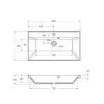 Раковина из литьевого мрамора BelBagno BB800/450-LV-MR-AST, 80 см