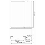 Стеклянная шторка для ванны WasserKRAFT Berkel 110х140 см 48P02-110R Matt glass Fixed