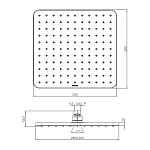 Верхний душ Bossini I00598.073, черный матовый