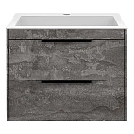 Тумба под раковину Vincea Chiara 2D 600 подвесная, 2 выкатных ящика soft-close, G.Stone