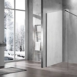 Душевая перегородка Vincea Walk-In VSW-1H100CLGM, 1000*2000, вороненая сталь, стекло прозрачное