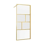 Душевая перегородка Vincea Walk-In VSW-1HC100CFBG, 1000*2000, браш. золото, стекло прозрачное/рифленое