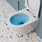 Инсталляция Grohe, кнопка вороненная сталь с подвесным унитазом OLIVE'S VORTEX DUO VD30116DP с технологией смыва "Двойной Торнадо", сиденье микролифт