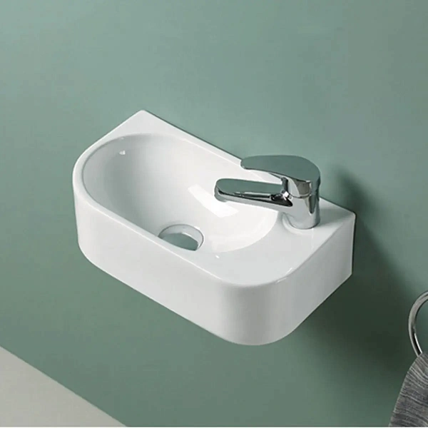 Раковина керамическая Vincea VBS-506R, 400*215*120, подвесная, цвет белый, правая