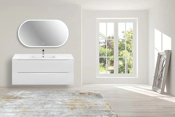 Тумба под керамическую раковину Mia 1200 подвесная, 2 выкатных ящика soft close, G.White