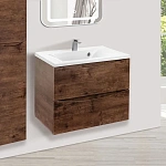 Тумба под раковину Vincea Mia 650 подвесная, 2 выкатных ящика soft close, R.Wood