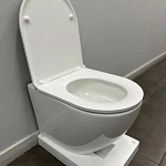 Инсталляция Grohe Rapid SL, кнопка вороненная сталь с подвесным унитазом Santerika SAN.UNT.04, смыв "Торнадо", сиденье микролифт