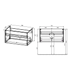 Тумба под раковину Vincea Chiara 800 подвесная, 1 выкатной ящик soft-close, G.Stone