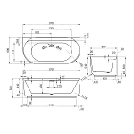 Акриловая ванна 170x80 Vincea VBT-621B