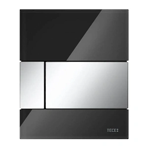 Стеклянная кнопка смыва Tece TECEsquare 9242807 стекло черное, клавиша хром