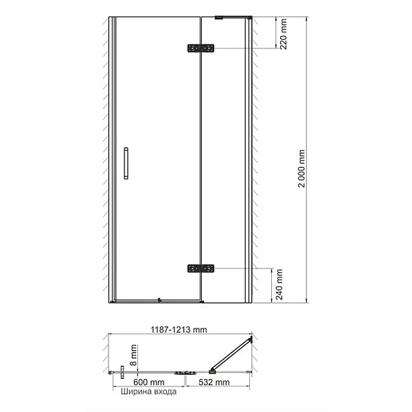 Душевая дверь WasserKRAFT Aller 120х200 см 10H05R