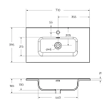 Керамическая раковина BelBagno BB700/390ETL, 71 см