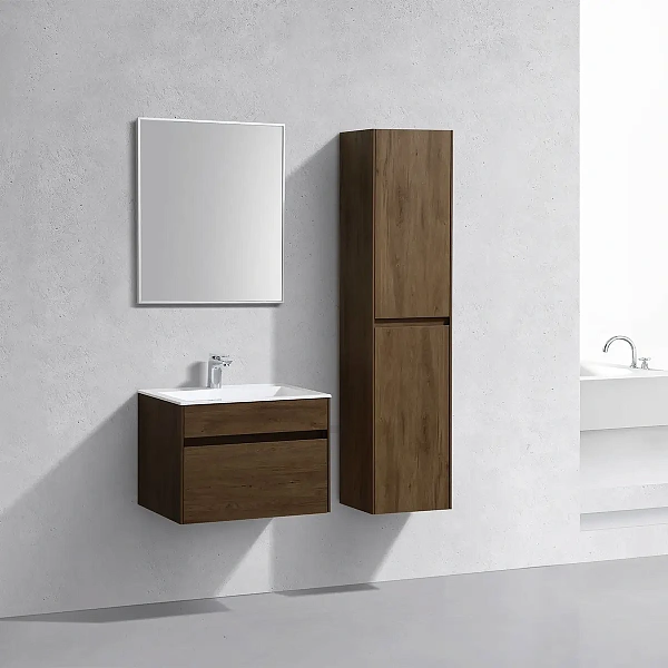 Тумба под раковину Vincea Chiara 600 подвесная, 1 выкатной ящик soft-close, T.Oak