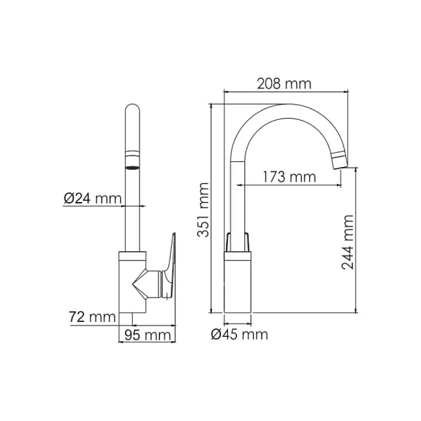Смеситель для кухни WasserKRAFT Wiese 8407