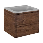 Тумба под раковину Vincea Vico 600 подвесная, 2 выкатных ящика soft close, R.Wood