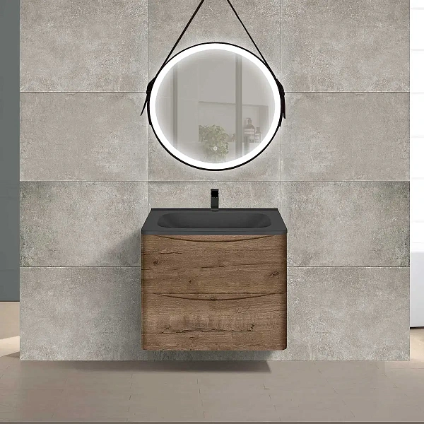 Тумба под раковину Vincea Paola 600 подвесная, 2 выкатных ящика soft close, V.Oak