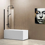 Душевая шторка на ванну Vincea VSB-11800CLB, 800*1400, черный, стекло прозрачное