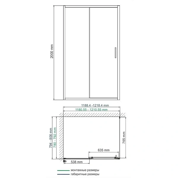Душевой уголок WasserKRAFT Main 120х80 см 41S06