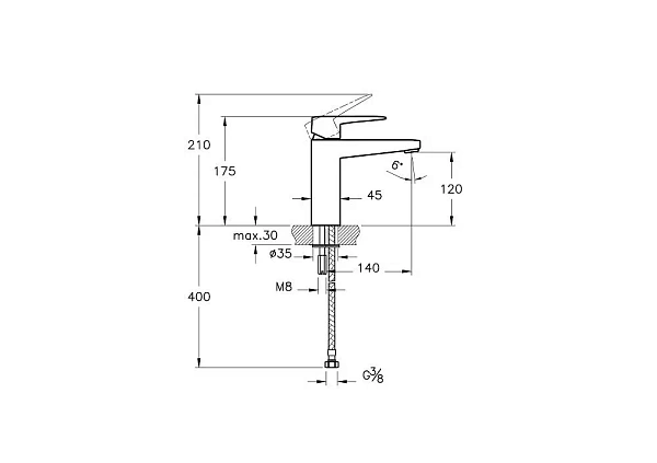Смеситель для раковины VITRA Root Square A4273136EXP