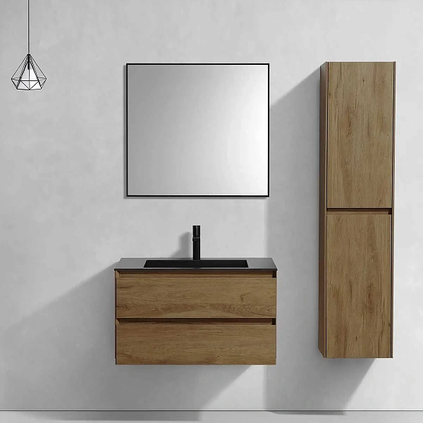 Тумба под раковину Vincea Luka 800 подвесная, 2 выкатных ящика soft-close, T.Oak