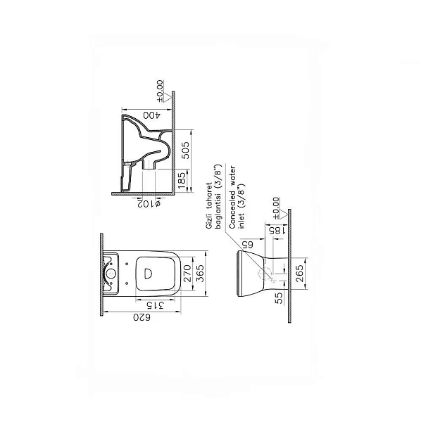 Унитаз-компакт VITRA Integra 9833B003-7204 крышка микролифт