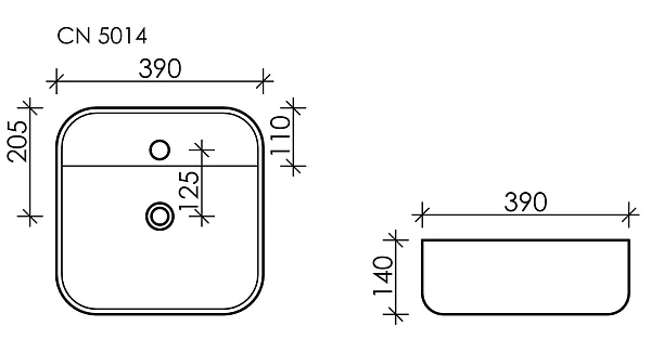 Накладная раковина Ceramica Nova Element CN5014, 39 см