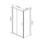 Душевой уголок Vincea Garda VSR-1G8016CL, 1600*800, хром, стекло прозрачное