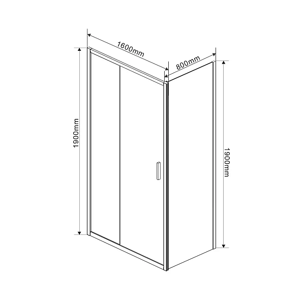 Душевой уголок Vincea Garda VSR-1G8016CL, 1600*800, хром, стекло прозрачное