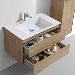 Тумба под раковину Vincea Luka 800 подвесная, 2 выкатных ящика soft-close, N.Oak
