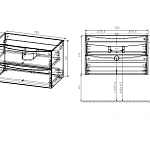 Тумба под керамическую раковину Mia 750 подвесная, 2 выкатных ящика soft close, R.Wood