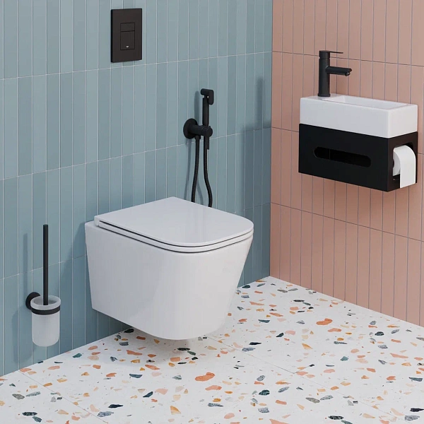 Инсталляция Grohe Solido с подвесным унитазом Santerika SAN.UNT.02, смыв "Торнадо", сиденье микролифт