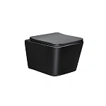 Унитаз подвесной Vincea Q-Line VT1-12MB безободковый, цвет матовый черный, ультратонкое сиденье soft-close