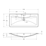 Раковина из литьевого мрамора BelBagno BB1000/455-LV-MR-ALR, 100 см