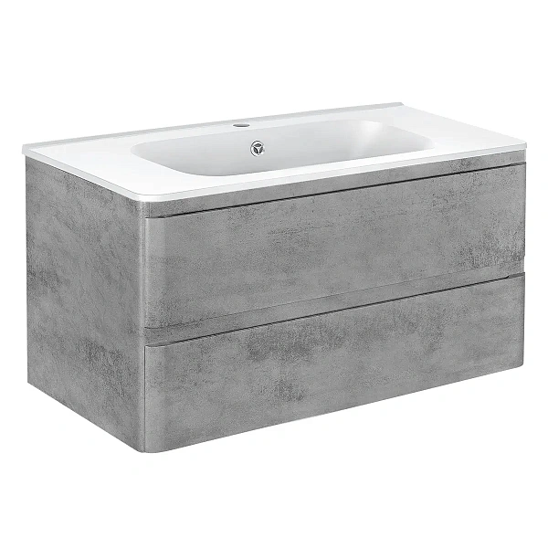 Тумба под раковину Vincea Vico 1000 подвесная, 2 выкатных ящика soft close, Beton