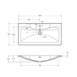 Раковина из литьевого мрамора BelBagno BB900/455-LV-MR-ALR, 90 см