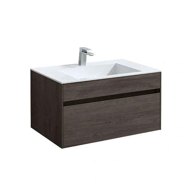Тумба под раковину Vincea Chiara 800 подвесная, 1 выкатной ящик soft-close, R.Oak