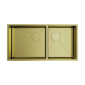 Omoikiri Taki 85-2-LB-U/IF-LG Side нерж.сталь/светлое золото
