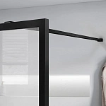 Душевая перегородка Vincea Walk-In VSW-1HC100CFB, 1000*2000, черный, стекло прозрачное/рифленое