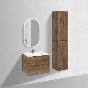 Тумба под керамическую раковину Mia 700 подвесная, 2 выкатных ящика soft close, V.Oak