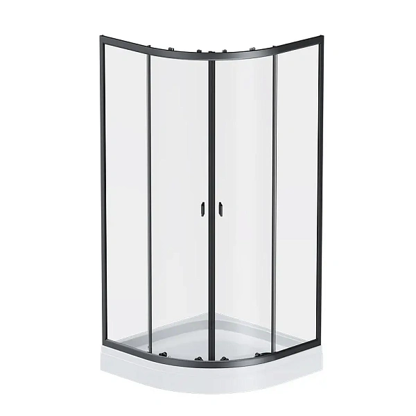 W88E-205-090BT64 X-Joy Twin Slide,  Душевое ограждение c поддоном, 90x90, профиль черный
