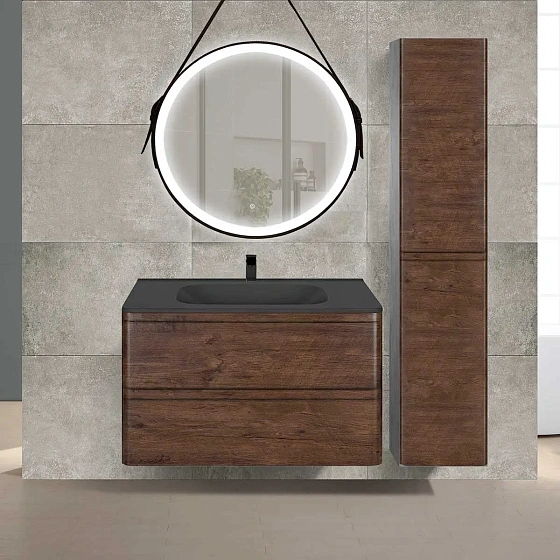 Тумба под раковину Vincea Vico 800 подвесная, 2 выкатных ящика soft close, R.Wood