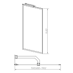 Душевая шторка на ванну Vincea VSB-41700CL, 700*1400, хром, стекло прозрачное