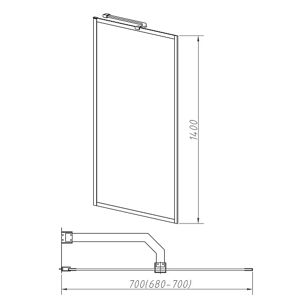 Душевая шторка на ванну Vincea VSB-41700CL, 700*1400, хром, стекло прозрачное