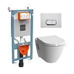 Инсталляция с унитазом VITRA S 50 9003B003-7201 кнопка хром