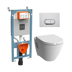 Инсталляция с унитазом VITRA S 50 9003B003-7201 кнопка хром