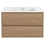 Тумба под раковину Vincea Gio 800 подвесная, 2 выкатных ящика soft-close, N.Oak