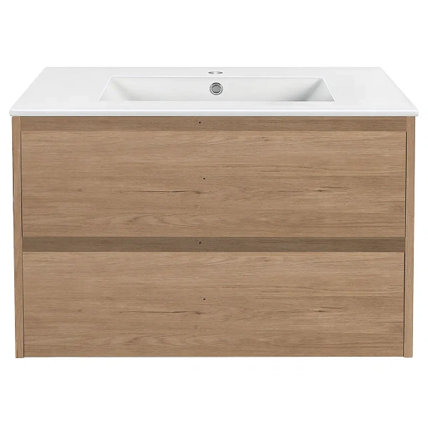 Тумба под раковину Vincea Gio 800 подвесная, 2 выкатных ящика soft-close, N.Oak