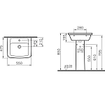 Раковина с пьедесталом VITRA Form 9602B003-7650 55 см